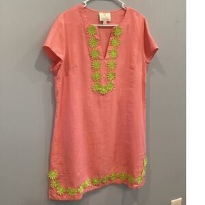 Sail to Sable Pink Mini Dress with Green Accents